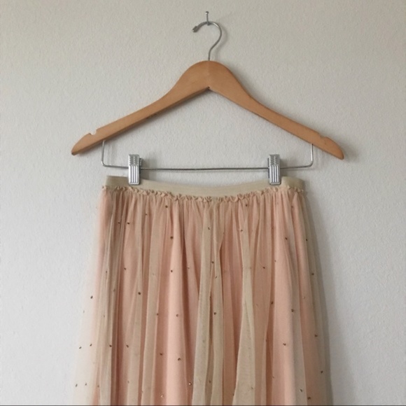 Free People Pink Sequin Tulle Skirt Large - Picture 2 of 5